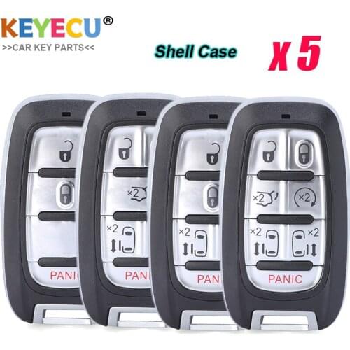 KEYECU 5PCS for Chrysler Pacifica 2017 2018 2019 2020 Smart Prox Remote Car Key Shell Case, Fob 3/6/7 Buttons - M3N-97395900