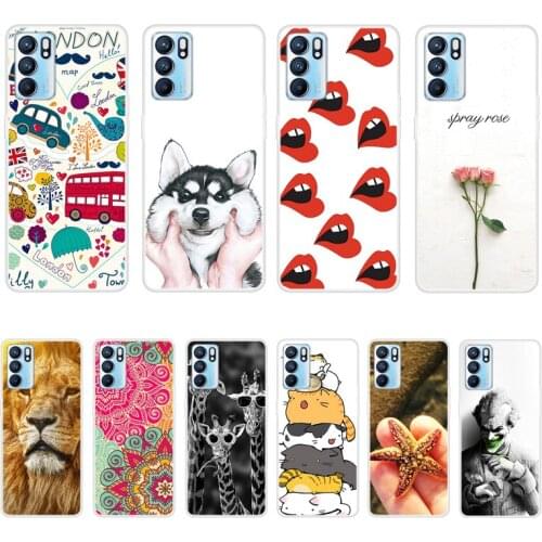 Case For OPPO Reno 6 6Pro Phone Cover Back Fitness Silicone Bumper Softness TPU With Colorful Printing