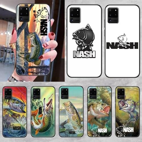 Nash Carp Fishing Logo Phone case For Samsung Galaxy Note 4 8 9 10 20 S8 S9 S10 S10E S20 Plus UITRA Ultra black 3D back tpu