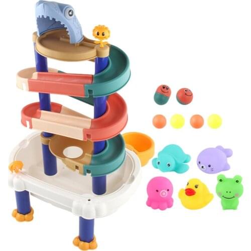 Baby Bath Toys Toddlers DIY Water Slide Waterfall Ball Track Toy Suction Cup Orbits Bathroom Bathtub Shower Toys