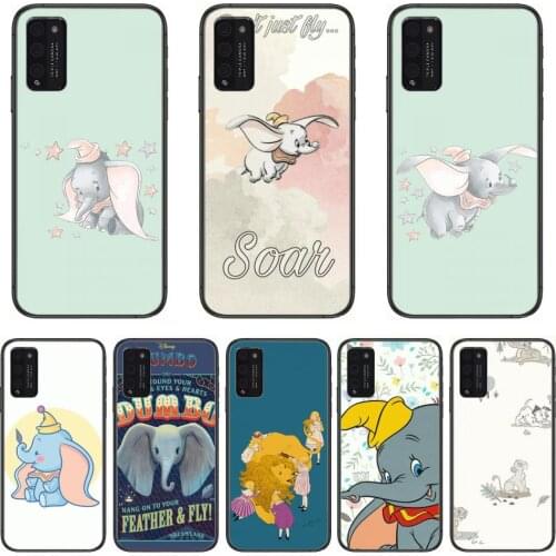 Disney Dumbo Clear Phone Case For Huawei Honor 10 20 30 9 X Pro Lite V 5G RU Black Etui Coque Hoesjes Comic Fashion