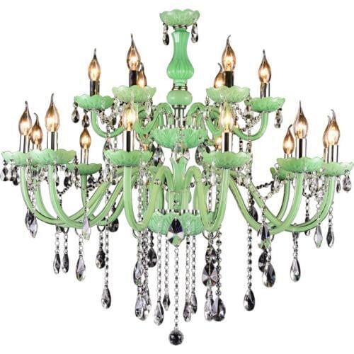 Crystal Chandelier Lighting Modern led Chandeliers Green Candle Crystal Lamp Glass Staircase Chandelier Large Crystal Chandelier