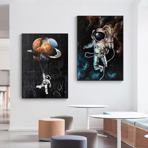 Astronaut Space Dreaming Stars Limit Oil Painting Canvas Wall Pictures for Living Room Posters and Prints Home Decor