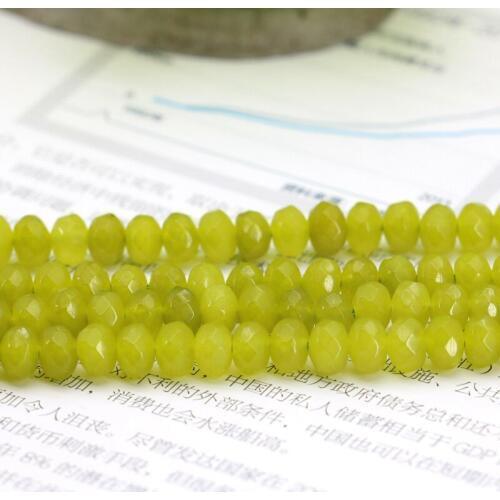 Hot 4X6mm Faceted green chalcedony abacus shaped loose beads 15" Charming DIY fit women jewelry making gift