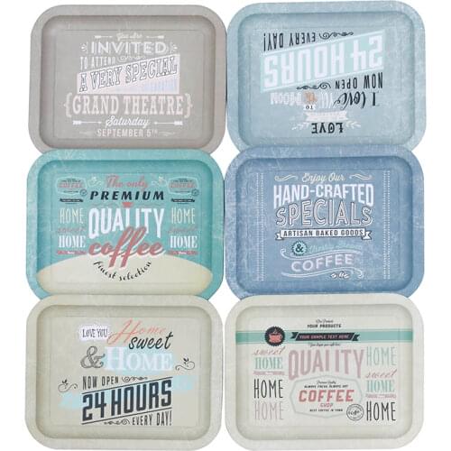 6Pcs/Lot Metal Storage Tray Snack Dried Fruit Dessert Food Plate Rolling Trays Rectangle Home Decorative Dish Tray