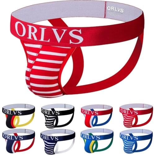 Jackstrap Mens Appeal Low Waist Striped Butt Hallow Briefs Underwear Wide Belt Comfortable Breathable Hip Thong T-pants Panties