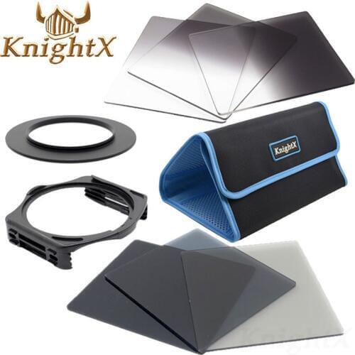 KnightX 49 52mm 58mm 67mm 72mm 77mm graduated color ND Blue lens camera filter Kit for Nikon Canon for Cokin P Series camera