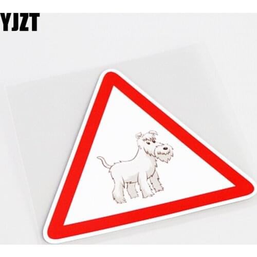 YJZT 11CM*9.3CM Cartoon Fun Animal Dog Warning Mark Car Sticker Decal PVC 13-0853