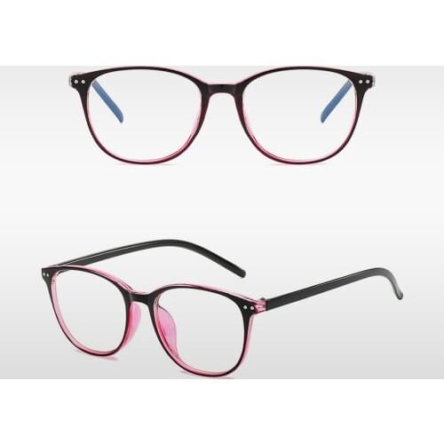 2021 Women Men Vintage -0.5 -1.0 -1.5 -2.0-2.5 -6.0 Anti-blue Light Myopia Glasses Round Full Frame Reading Glasses Eyewear