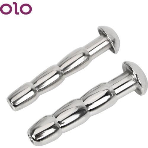 OLO Dilators Masturbator Horse Eye Stimulation Stainless Steel Penis Plug Sex Toys for Men Urethral Sound 8mm 10mm