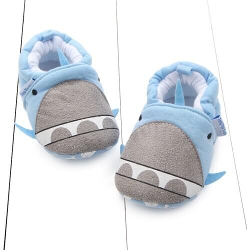 Autumn New Style Cartoon Pattern Cotton Knit Fabric Cartoon Whale Not Afford Shoes Toddler Shoes Baby Shoes