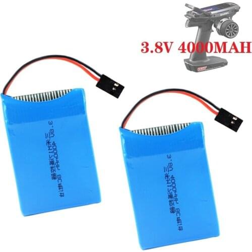 2pcs 3.8V 4000mAh 8C HV Lipo Battery Futaba Connector for SANWA MT44 M17 RC Remote Controller Transmitter Radio Control Parts