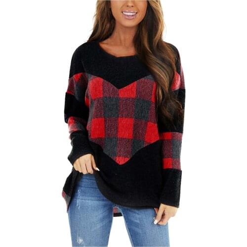 Oversize Shirts Plaid Blouse Women Pullover Long Sleeve Plaid Blouses Loose O-neck Tops Streetwear Shirts Casual Blouses Blusas