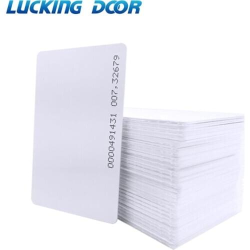 100pcs/lot 125KHz RFID Proximity Smart Card TK4100 ID Card for Access Control Device time attendance PVC White Card
