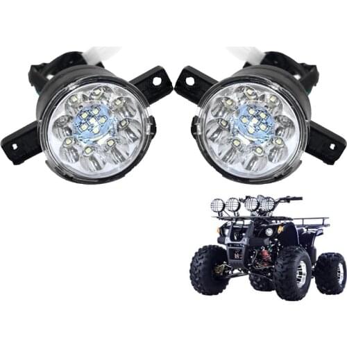 12V Pair LED Left Right Head Light Lamp For Bull 110CC 125CC Farm Quad Dirt Bike ATV