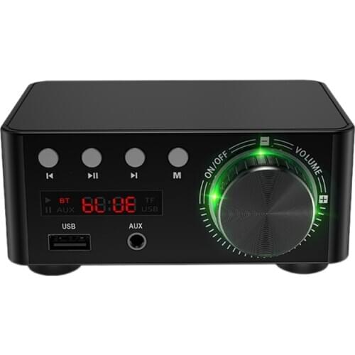 JABS 50W x 2 Mini Class D Stereo Bluetooth 5.0 Amplifier TPA3116 TF 3.5mm USB Input Hifi Audio Home AMP for Mobile/Computer/Lapt