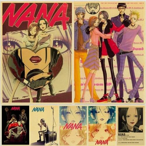 Anime NANA Vintage Poster Home Room Decor Art Painting Funny Wall Sticker for Coffee House Bar Kraft Paper Prints and Posters