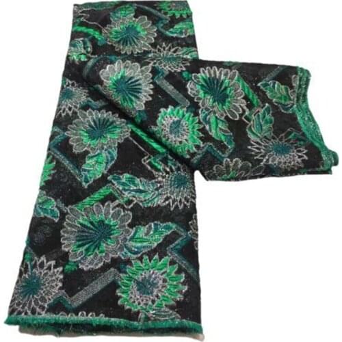 Green Latest High Quality African Nigerian Tulle Lace Fabric Swiss Organza Embroidery Guipure Party Dress Cotton Damask 5 Yard