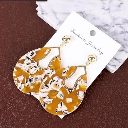 Ladies earrings for women hoop korean gold vintage statement big indian fashion jewelry drop geometric ethnic Acrylic earrings
