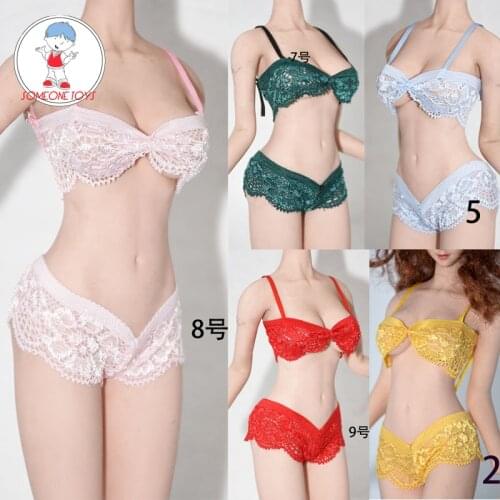 1/6 Scale Female underwear lace bra mesh panties for 12 inch female soldier figure tbleague phicen body doll diy clothes