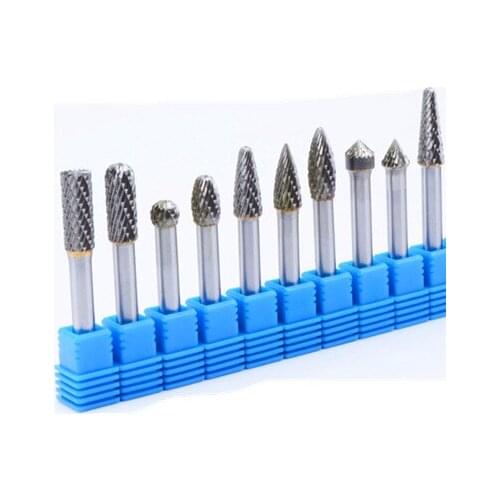 1PC shank 6mm head 8mm Double cut tungsten carbide rotary burrs burs files CNC metalworking Polishing Electric Grinder finishing