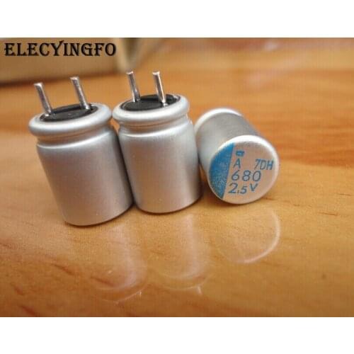 100pcs 680uF 2.5V680UF NCC PSA serires 8x11.5mm Super Low ESR 2.5V680uF For Motherboard VGA Solid Capacitor