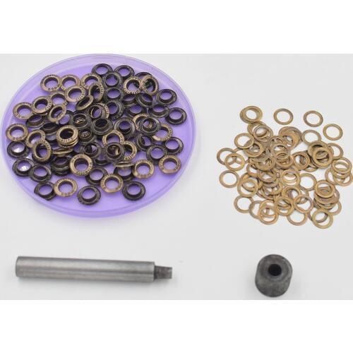 100pieces/lot) inner diameter of8mm metal atmospheric eye. Shoebox holes. Canopy cloth drawstring holes. Eyelets. corn