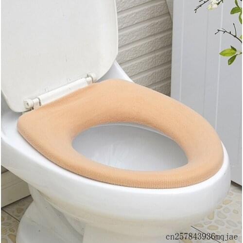 100pcs O-Type Toilet Seat Cover Soft Comfortable Toilet Mat Washable Pads Bathroom Warmer Cloth