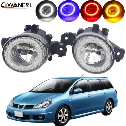 2 Pieces LED Angel Eye Fog Light For Nissan Wingroad 2002-2005 Car Front Bumper Fog Lamp DRL Daytime Running Light 4000LM 12V