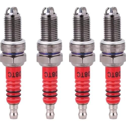 4 Pcs 3-Electrode Spark Plug D8TC for 125Cc 150Cc 200Cc 250Cc Motorcycle Scooter ATV Quads