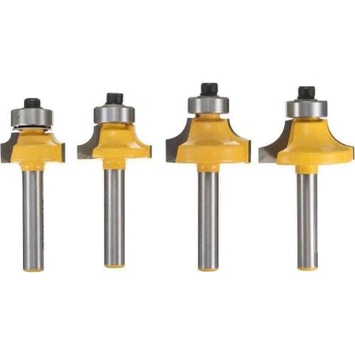 New 4Pcs 1/4 Inch Shank Round over Router Bits Corner Rounding Edge-Forming Edging Tool Set, 5/16 Inch 3/16 Inch 1/4 Inch 1/8 In