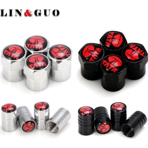 4pcs New Style Car Badge Wheel Tire Valve Cap Tyre Dust Cap For Tata Aria Bolt Indica Sedan Indigo Mint Nano Nexon Tiago Tigor