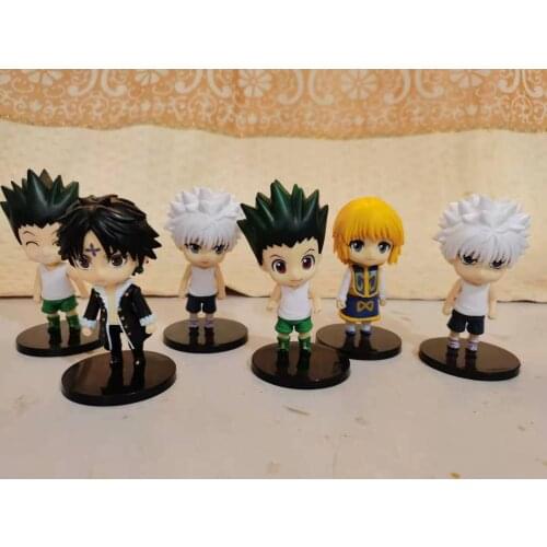 6pcs/set HUNTERxHUNTER Figure Toy 7CM HUNTER Kurapika Gon Freecss Killua Zoldyck Anime PVC Action Toy Cute Figurine Model Doll