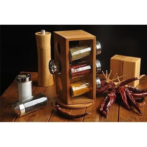 6 pcs Rotating Spice Spice Jars Sugar Bowl Seasoning Organized The Kitchen Tool Sets Kitchen Utensils