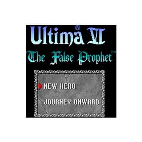 Ultima VI - The False Prophet NTSC Version 16 Bit 46 Pin Big Gray Game Card For USA Game Players