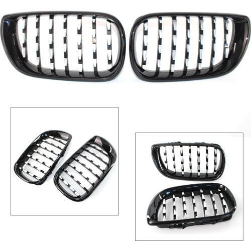 Car Grille Diamond metero style Grill For BMW E46 4 Door 2002 2003 2004 2005 ABS Plastic 2pcs/set