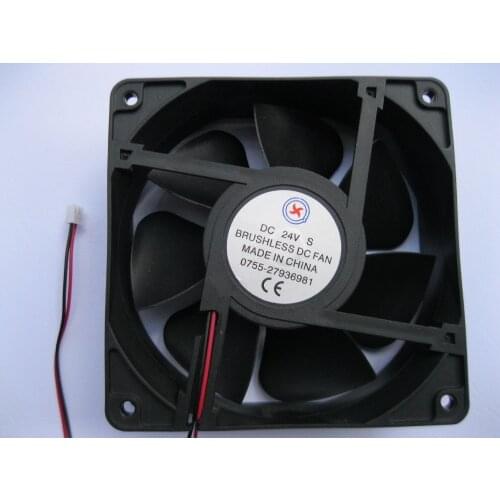 1 Pcs Brushless DC Cooling Fan 7 Blade 12038S 24V 120x120x38mm