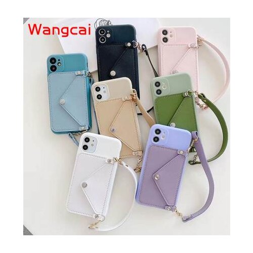 Lanyard Wallet Card Holder Back Cover For Vivo V20 SE Pro Y51 Y31 2020 Y51S Y52S Y73S Y50 Y30 X60 X50 Pro Soft Case HandBag