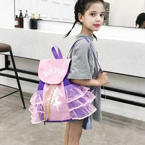 Childrens Lace Dance Bags Sweet Girls Gift Ballet Latin Dance Backpack Taekwondo School Bag Props Supplies Dance Bag