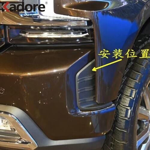 For Chevrolet Silverado 1500 2019 2020 ABS Chrome Front Reflector Fog Light Lamp Cover Protector Trim Car Accessories
