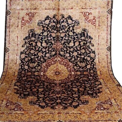 FangCun 6'x9' Hand-knotted silk carpet with classic Persian pattern for showroom or living room