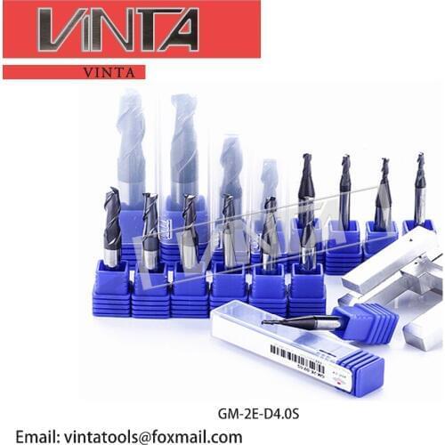 5pcs/lot two-blade flat end carbide mills GM-2E-1.0S/D2.0S/D3.0S/D4.0S straight shank milling cutter processing stainless steel