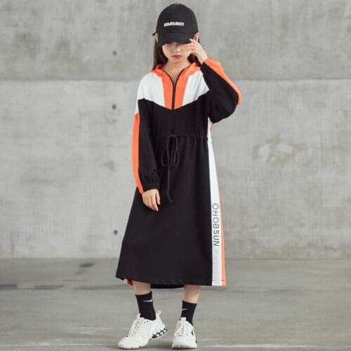 Girls Cotton Dress 2020 Autumn Children Clothes Fashion Teen Girls Mid-Length Patchwork Dresses Kids Girls Casual Dress, #1067