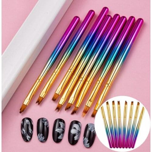 Nail Art Brush Effective Practical Long Service Life Nail High-end Drawing Pen with Gradient Handle