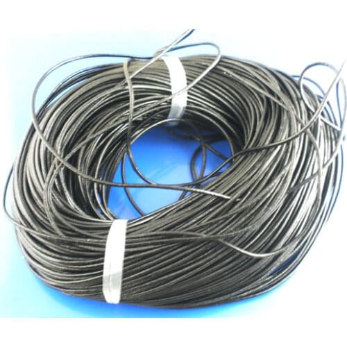 10M 2mm Genuine Cow Leather Round Thong Cord Round Cowhide Cords DIY Bracelet Findings Rope String For Jewelry Making 6 Colors