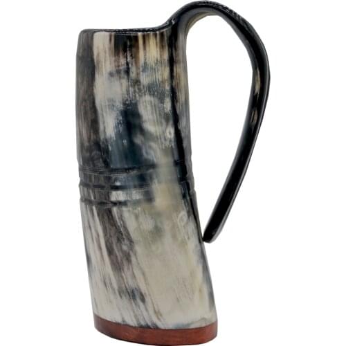 Viking Drinking Mug-Natural Handmade Ox Horn mugs Beer Drinking Mug