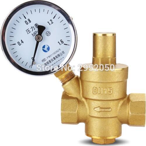 Brass DN20 3/4" Water Pressure Regulator Valves With Pressure Gauge Pressure Maintaining Valve Water Pressure Reducing Valve