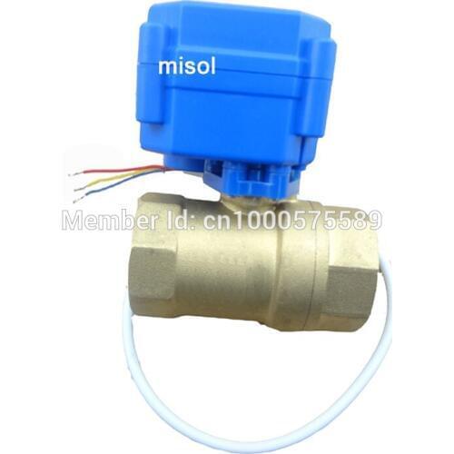 Motorized ball valve brass, G3/4" DN20 BSP (reduce port), 2 way, CR02, electrical valve