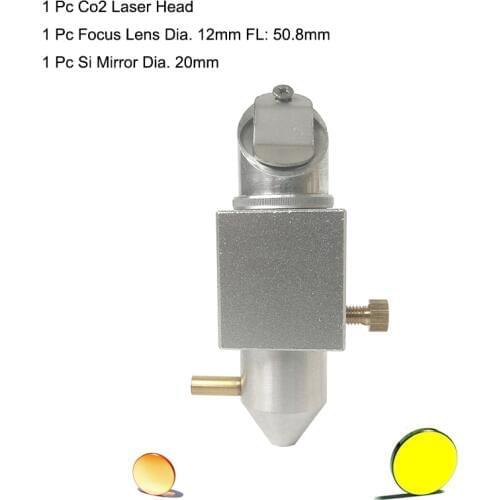 CO2 Laser Head Air Nozzle+ Mo Si Mirror Dia 20mm +Znse Lens Dia 12mm 20mm K40 Laser Engraving Cutting Engraver Cutter Machine