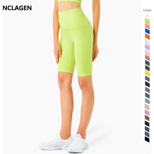 Sports Short Womens Summer 5-point High Waist Squat Proof Naked-feel GYM Joggers Large Size NO Front Seam Bermuda yoga Leggings